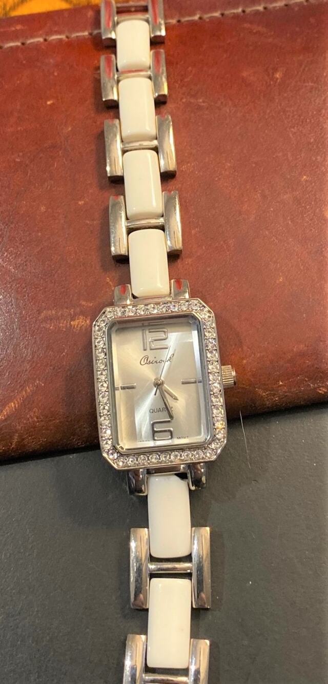Women's Osirock Ceramic and Silver Tone 22mm Watch, Crystal Bezel